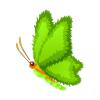 Green Fuzzy Butterfly