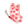 White Fuzzy Heart Butterfly