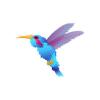 Blue Fuzzy Hummingbird