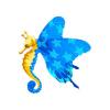 Blue Magical Butterfly Seahorse