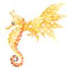 Orange Glitter Featherwing Seahorse